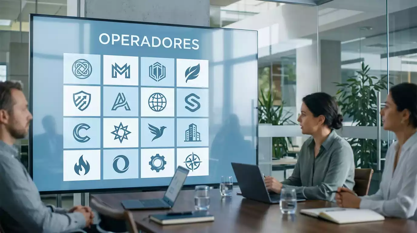 Ecrã digital com logótipos de operadores de apostas licenciados em Portugal